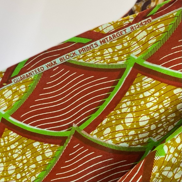 Vintage wax block print button up long sleeve blouse/shirt - Picture 7 of 7